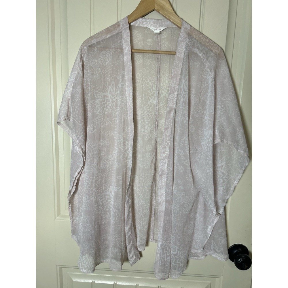 Sun & Shadow Women's Cover Up Kimono Cardigan Sz M/L Blush Pink Boho Beach